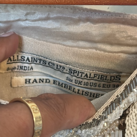 ALLSAINTS Newaz Beaded Mini Skirt Y2K Size 6 - Picture 4 of 5